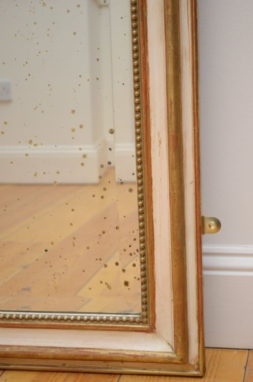 GILDED CHATEAU WALL MIRROR WITH CREST H157CM RESTORED - ADDITIONAL PHOTO 11
