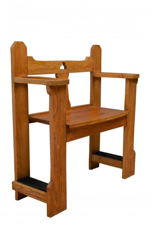 RESTORED OAK ARTS AND CRAFTS HALL BENCH SEAT - ADDITIONAL PHOTO 5
