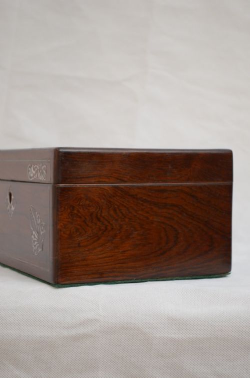 RESTORED VICTORIAN ROSEWOOD JEWELLERY BOX WITH TRAY - ADDITIONAL PHOTO 1