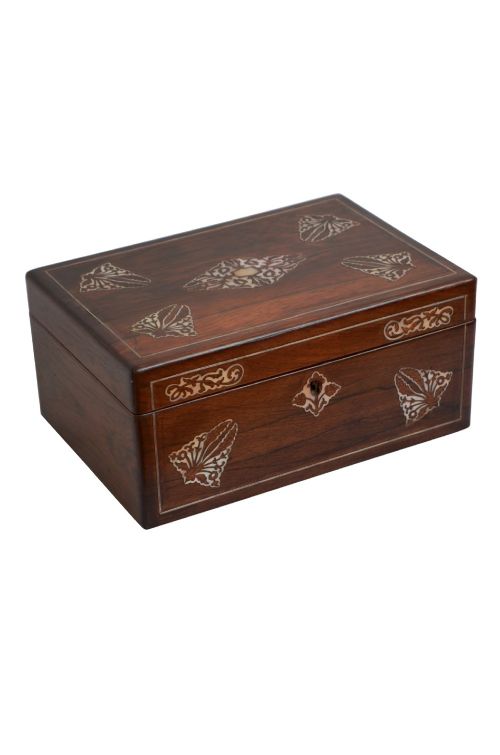 RESTORED VICTORIAN ROSEWOOD JEWELLERY BOX WITH TRAY - ADDITIONAL PHOTO 3