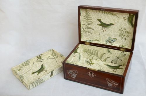 RESTORED VICTORIAN ROSEWOOD JEWELLERY BOX WITH TRAY - ADDITIONAL PHOTO 8