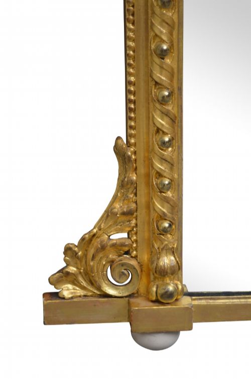 ANTIQUE GILTWOOD OVERMANTEL MIRROR WITH ORIGINAL GILT AND GLASS H83CM - ADDITIONAL PHOTO 11