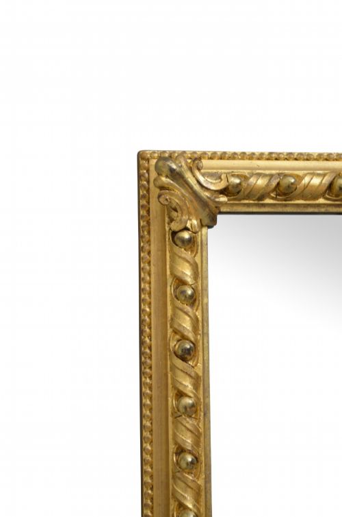 ANTIQUE GILTWOOD OVERMANTEL MIRROR WITH ORIGINAL GILT AND GLASS H83CM - ADDITIONAL PHOTO 12