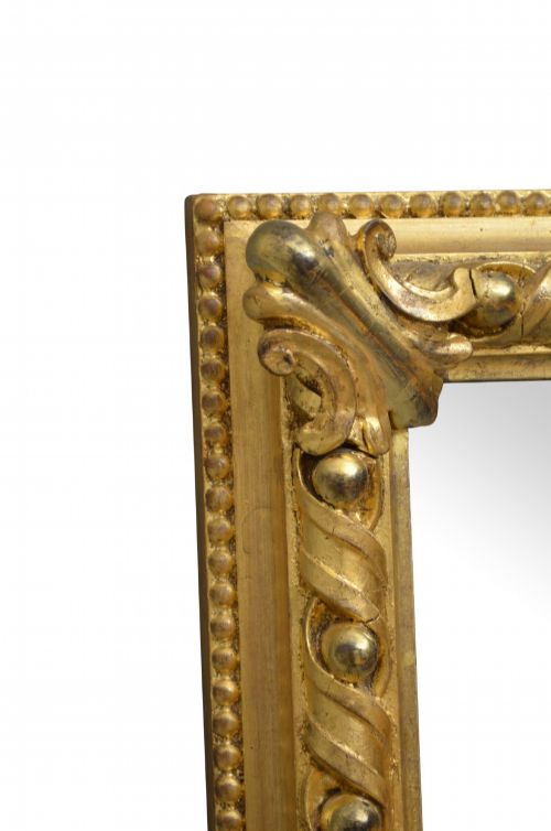 ANTIQUE GILTWOOD OVERMANTEL MIRROR WITH ORIGINAL GILT AND GLASS H83CM - ADDITIONAL PHOTO 13