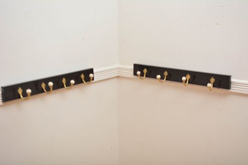 EBONISED BRASS AND CERAMIC COAT RACK COAT HOOKS READY TO PLACE AT HOME - ADDITIONAL PHOTO 1