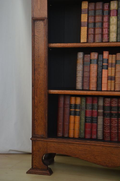 ARTS AND CRAFTS SOLID OAK OPEN BOOKCASE WITH HEIGHT ADJUSTABLE SHELVES - ADDITIONAL PHOTO 9