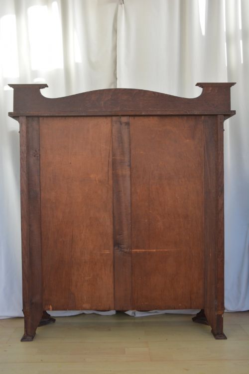 ARTS AND CRAFTS SOLID OAK OPEN BOOKCASE WITH HEIGHT ADJUSTABLE SHELVES - ADDITIONAL PHOTO 13