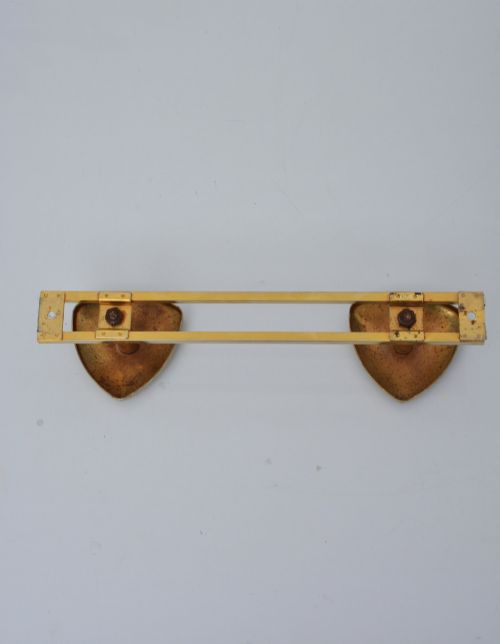 ART DECO COAT HOOKS SHIELD SHAPED GOLD AND SILVER METAL - ADDITIONAL PHOTO 8