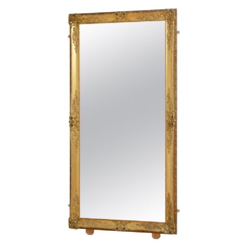 ANTIQUE GILDED LEANER MIRROR FLOOR STANDING MIRROR RESTORED AND IN GOOD CONDITION H207CM