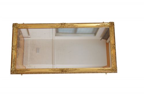ANTIQUE GILDED LEANER MIRROR FLOOR STANDING MIRROR RESTORED AND IN GOOD CONDITION H207CM - ADDITIONAL PHOTO 2