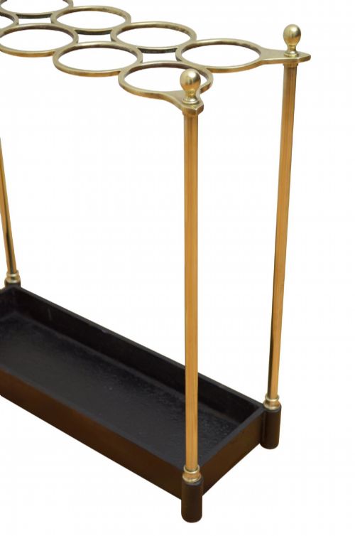 LARGE VICTORIAN BRASS UMBRELLA STAND IN GOOD HOME READY CONDITION - ADDITIONAL PHOTO 3