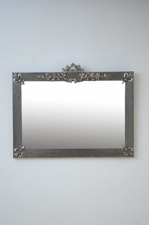 ARTS AND CRAFTS HAMMERED METAL WALL MIRROR