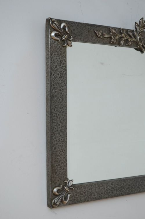 ARTS AND CRAFTS HAMMERED METAL WALL MIRROR - ADDITIONAL PHOTO 1