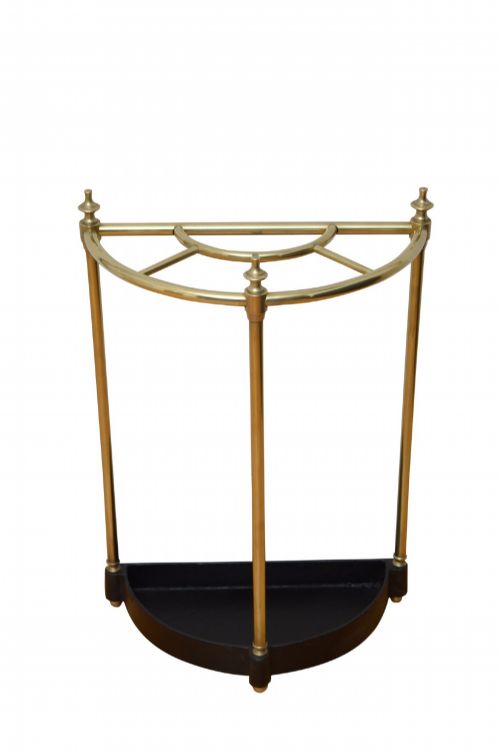 BRASS DEMI LUNE UMBRELLA STAND CLEAN