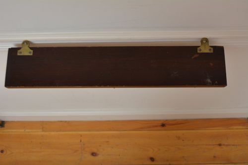 AESTHETIC MOVEMENT COAT HOOKS COAT RACK BRASS AND MAHOGANY - ADDITIONAL PHOTO 2