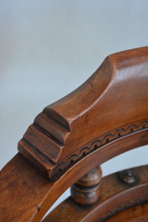 AESTHETIC MOVEMENT WALNUT SWIVELLING OFFICE CHAIR IN GOOD CONDITION - ADDITIONAL PHOTO 8