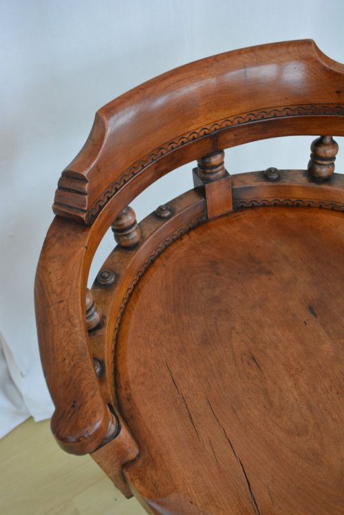 AESTHETIC MOVEMENT WALNUT SWIVELLING OFFICE CHAIR IN GOOD CONDITION - ADDITIONAL PHOTO 13