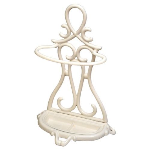 WHITE ART NOUVEAU ENAMELLED UMBRELLA STAND
