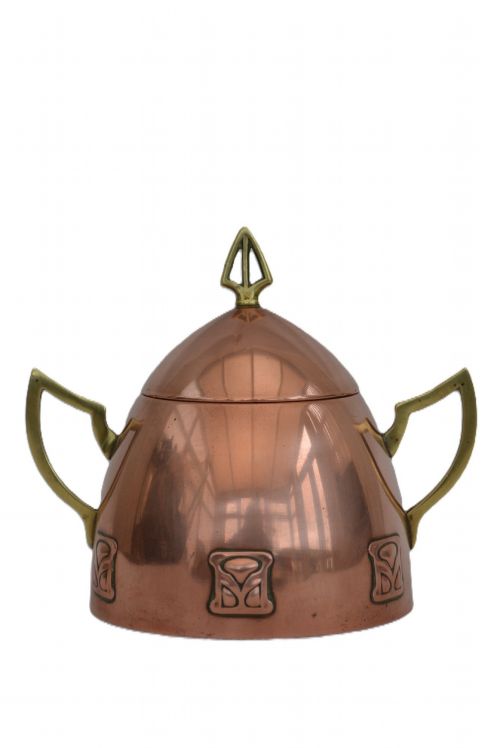WMF ART NOUVEAU SUGAR BOWL COPPER PLATED SECESSION C1900S