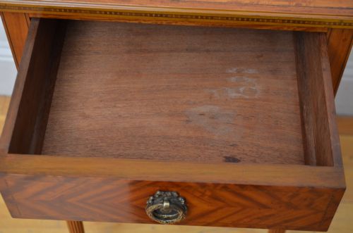 ENGLISH EDWARDIAN SATINWOOD BEDSIDE CUPBOARD IN HOME READY CONDITION - ADDITIONAL PHOTO 4