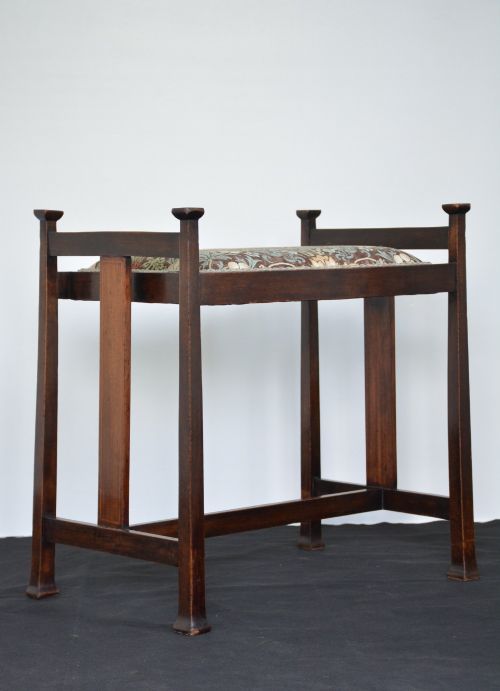 ANTIQUE ARTS CRAFTS STOOL DRESSING TABLE STOOL - ADDITIONAL PHOTO 10