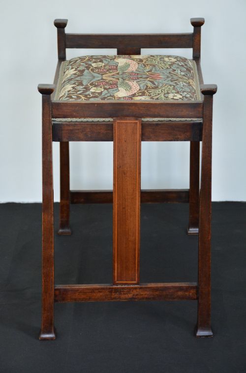 ANTIQUE ARTS CRAFTS STOOL DRESSING TABLE STOOL - ADDITIONAL PHOTO 11