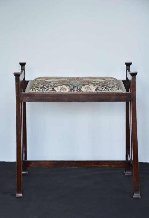 ANTIQUE ARTS CRAFTS STOOL DRESSING TABLE STOOL - ADDITIONAL PHOTO 12