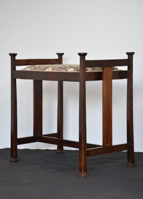 ANTIQUE ARTS CRAFTS STOOL DRESSING TABLE STOOL - ADDITIONAL PHOTO 14
