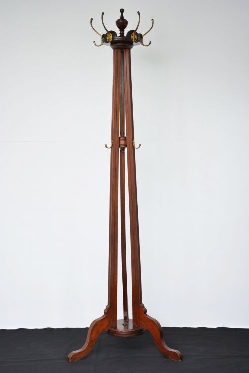 ARTS AND CRAFTS SOLID WALNUT COAT STAND BY JAS SHOOLBRED