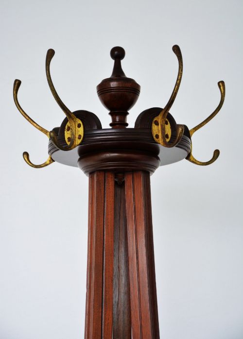 ARTS AND CRAFTS SOLID WALNUT COAT STAND BY JAS SHOOLBRED - ADDITIONAL PHOTO 6