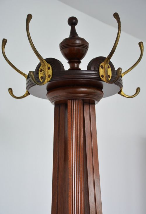 ARTS AND CRAFTS SOLID WALNUT COAT STAND BY JAS SHOOLBRED - ADDITIONAL PHOTO 9