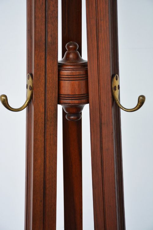 ARTS AND CRAFTS SOLID WALNUT COAT STAND BY JAS SHOOLBRED - ADDITIONAL PHOTO 10