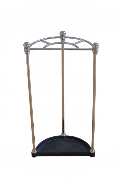 RARE ART DECO STICK STAND UMBRELLA STAND NICKEL - ADDITIONAL PHOTO 1