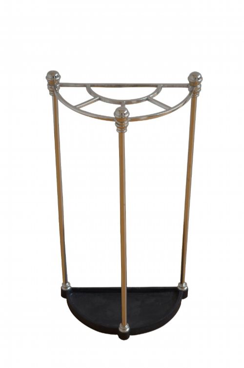 RARE ART DECO STICK STAND UMBRELLA STAND NICKEL