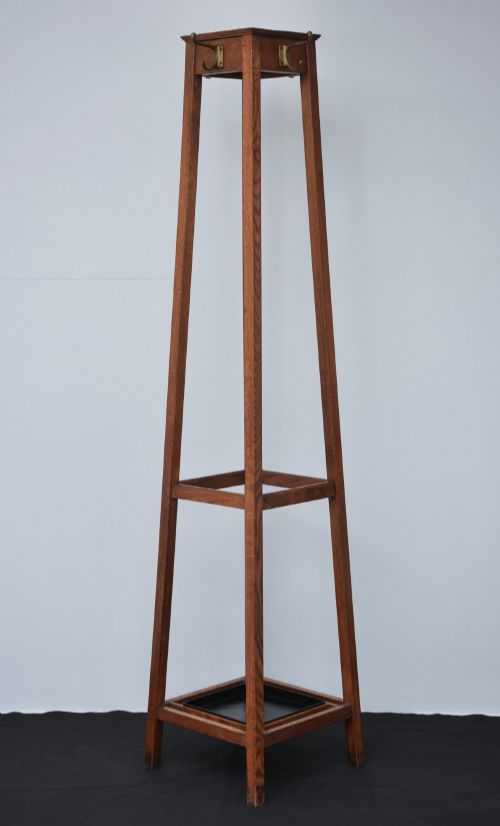ENGLISH INDUSTRIAL STYLE SOLID OAK COAT STAND BY ASTROLA - ADDITIONAL PHOTO 8