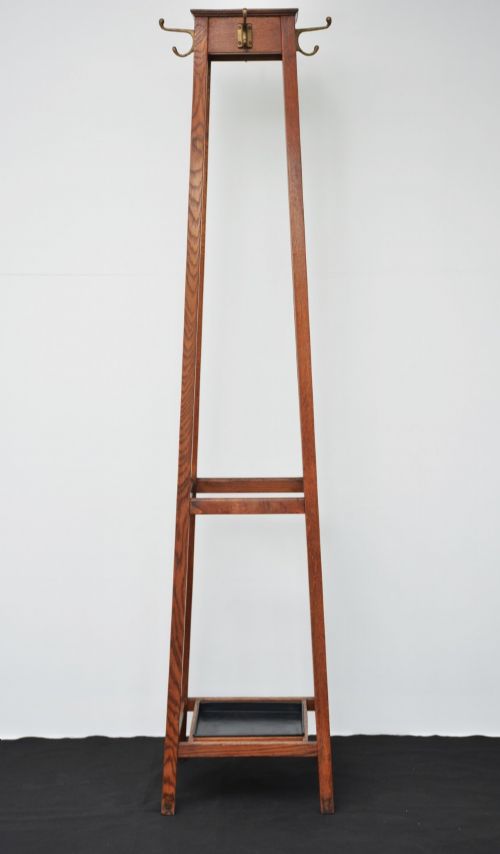 ENGLISH INDUSTRIAL STYLE SOLID OAK COAT STAND BY ASTROLA - ADDITIONAL PHOTO 9