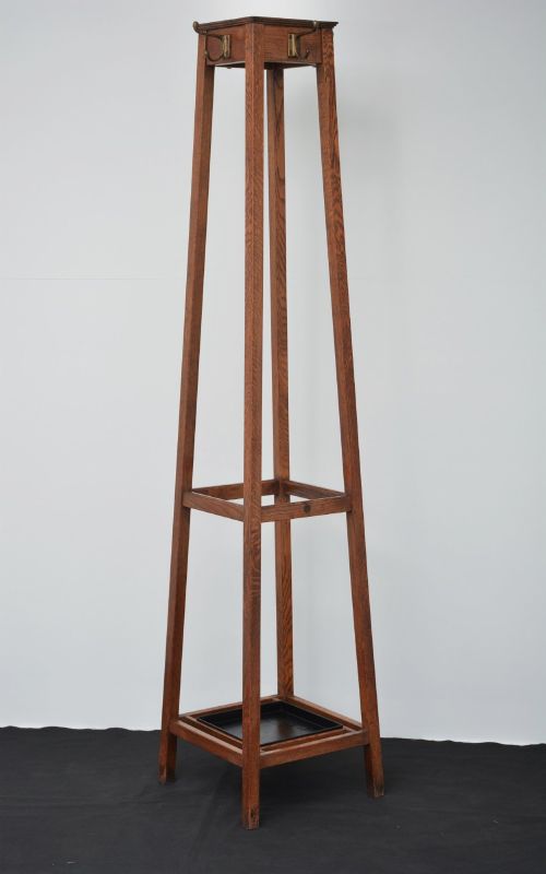 ENGLISH INDUSTRIAL STYLE SOLID OAK COAT STAND BY ASTROLA - ADDITIONAL PHOTO 11