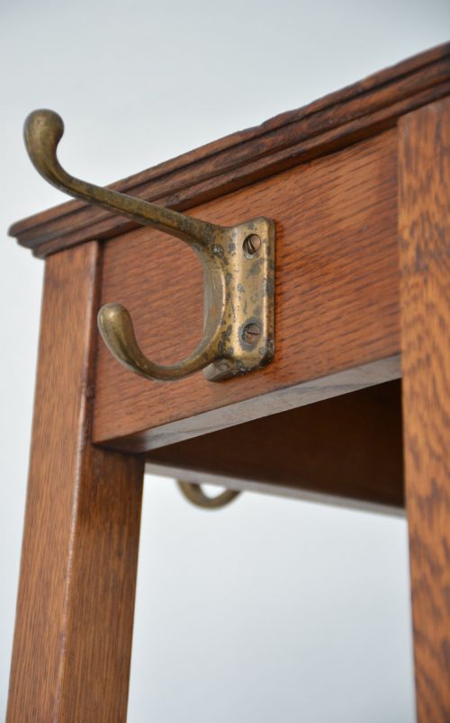 ENGLISH INDUSTRIAL STYLE SOLID OAK COAT STAND BY ASTROLA - ADDITIONAL PHOTO 13