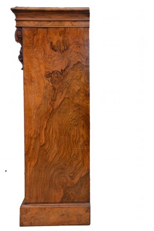 ENGLISH VICTORIAN BOOKCASE IN FIGURED WALNUT GLAZED DOOR - ADDITIONAL PHOTO 4