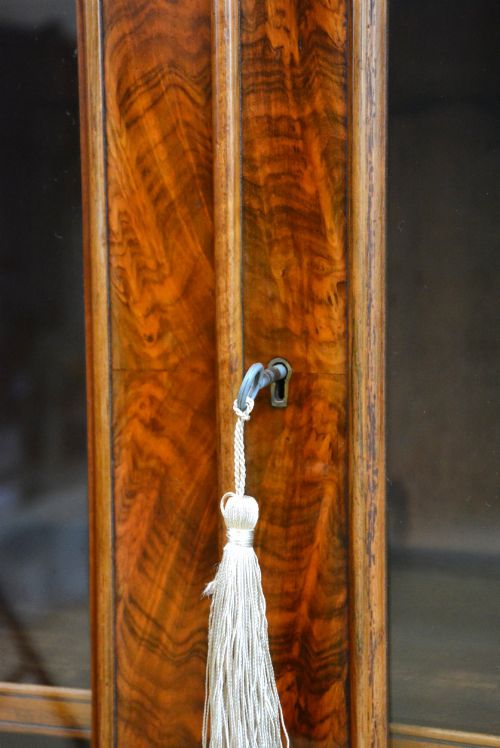 ENGLISH VICTORIAN BOOKCASE IN FIGURED WALNUT GLAZED DOOR - ADDITIONAL PHOTO 10
