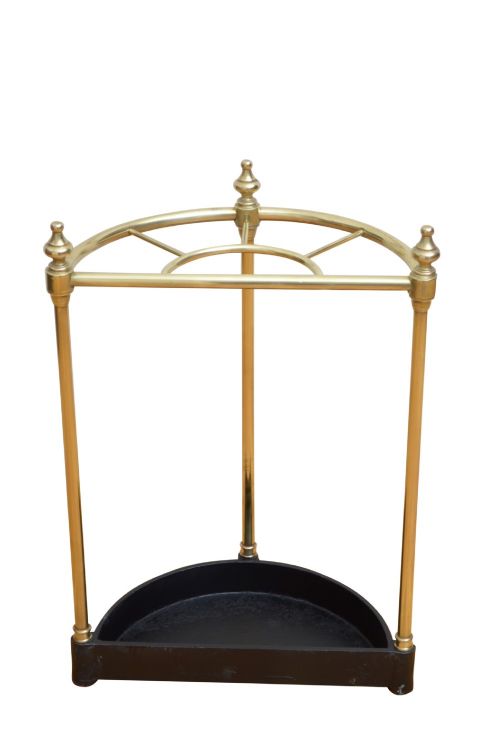 ENGLISH BRASS UMBRELLA STAND STICK STAND HALF MOON DESIGN - ADDITIONAL PHOTO 1