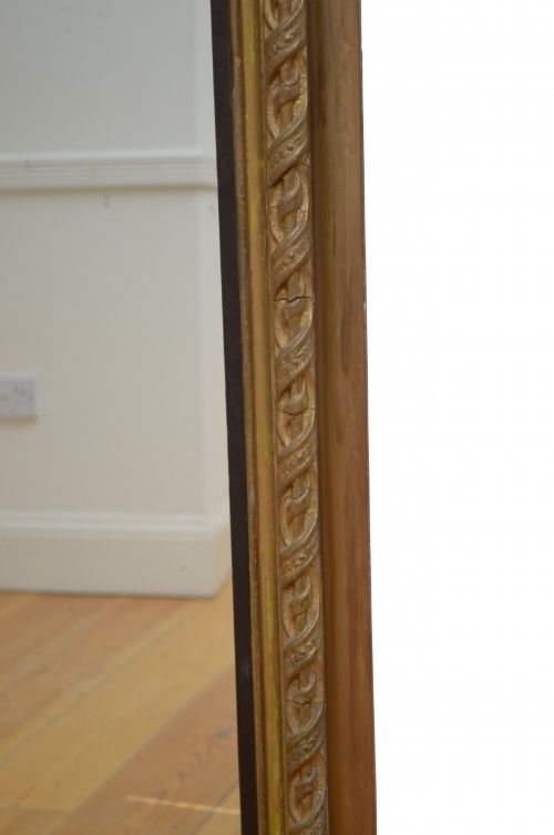 ANTIQUE GILDED OVERMANTEL MIRROR ARCHED WALL MIRROR H155CM - ADDITIONAL PHOTO 7