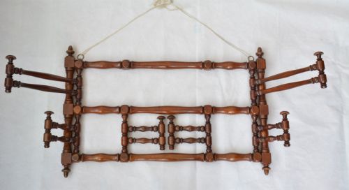 ANTIQUE WALL MOUNTED COAT RACK HAT TREE HOOKS - ADDITIONAL PHOTO 2