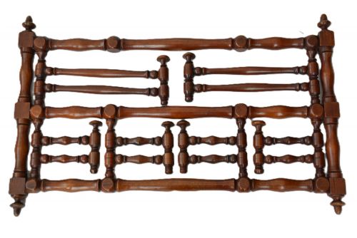 ANTIQUE WALL MOUNTED COAT RACK HAT TREE HOOKS
