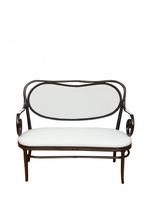 AUTHENTIC THONET SOFA AESTHETIC MOVEMENT EBONISED SETTEE WITH SCATTER CUSHIONS - ADDITIONAL PHOTO 2