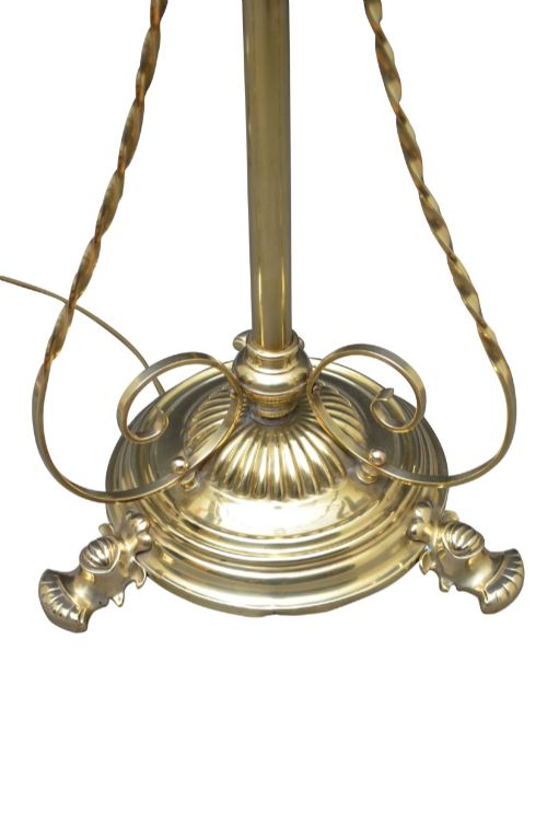ARTS AND CRAFTS BRASS STANDARD FLOOR LAMP HEIGHT ADJUSTABLE ENGLAND C1900 - ADDITIONAL PHOTO 5