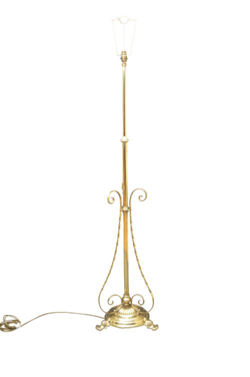 ARTS AND CRAFTS BRASS STANDARD FLOOR LAMP HEIGHT ADJUSTABLE ENGLAND C1900 - ADDITIONAL PHOTO 8