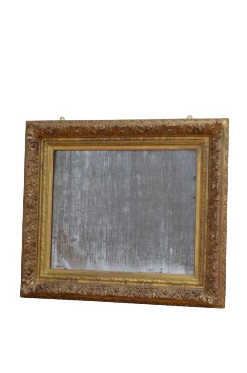 Unique French Gilded Wall Mirror with Extensively Foxed Glass C1870