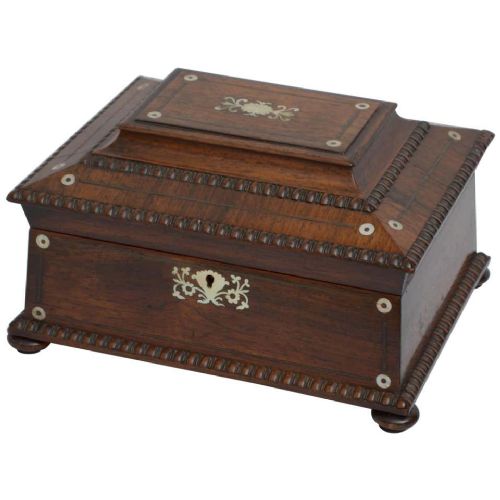 William IV jewellery Box, Antique Inlays, England, 1840
