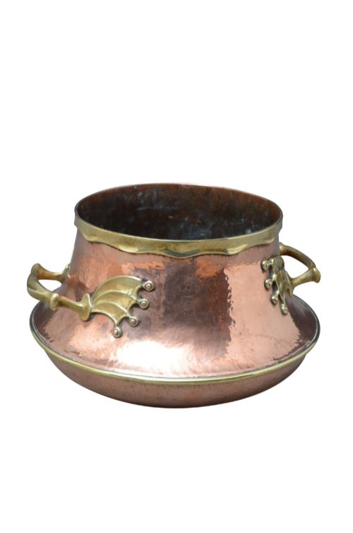 Rare and Unique Large 19th-century Victorian Copper and Brass Jardinière Vessel